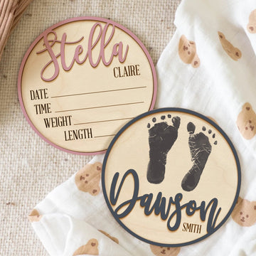 Birth Announcement Personalized Sign for Hospital, Newborn Birth Arrival Baby Name 3D Sign,Hello World Newborn Sign Baby Shower Gift BX04