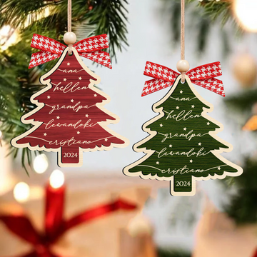 Custom 3D Christmas Tree Ornament, Family Names Ornament, Christmas Gift Tag CF168