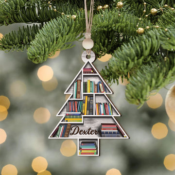 Personalized 2D Christmas Book Tree Ornament, Book Lover Gift, Bookworm Gifts CF154
