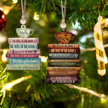 Personalized Book Lover Christmas Ornament, Book Club Ornament, Bookish Ornament CF102