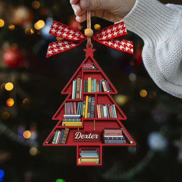 Personalized Christmas Book Tree Ornament, Book Lover Gift, Bookworm Gifts CF158