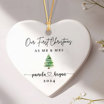 Personalized First Christmas Married Ornament