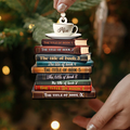 2D Bookstack Christmas Ornament, Book Lover Gift, Bookworm Club Ornament CF163 - Kindlytoys