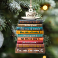 2D Bookstack Christmas Ornament, Book Lover Gift, Bookworm Club Ornament CF163 - Kindlytoys