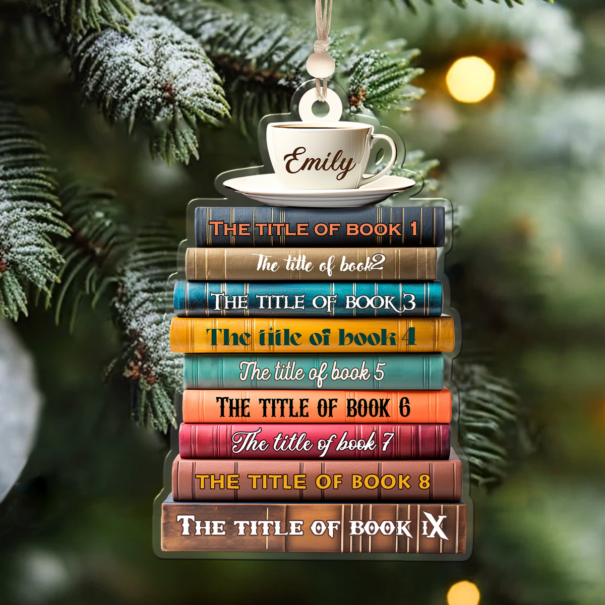 2D Bookstack Christmas Ornament, Book Lover Gift, Bookworm Club Ornament CF163 - Kindlytoys
