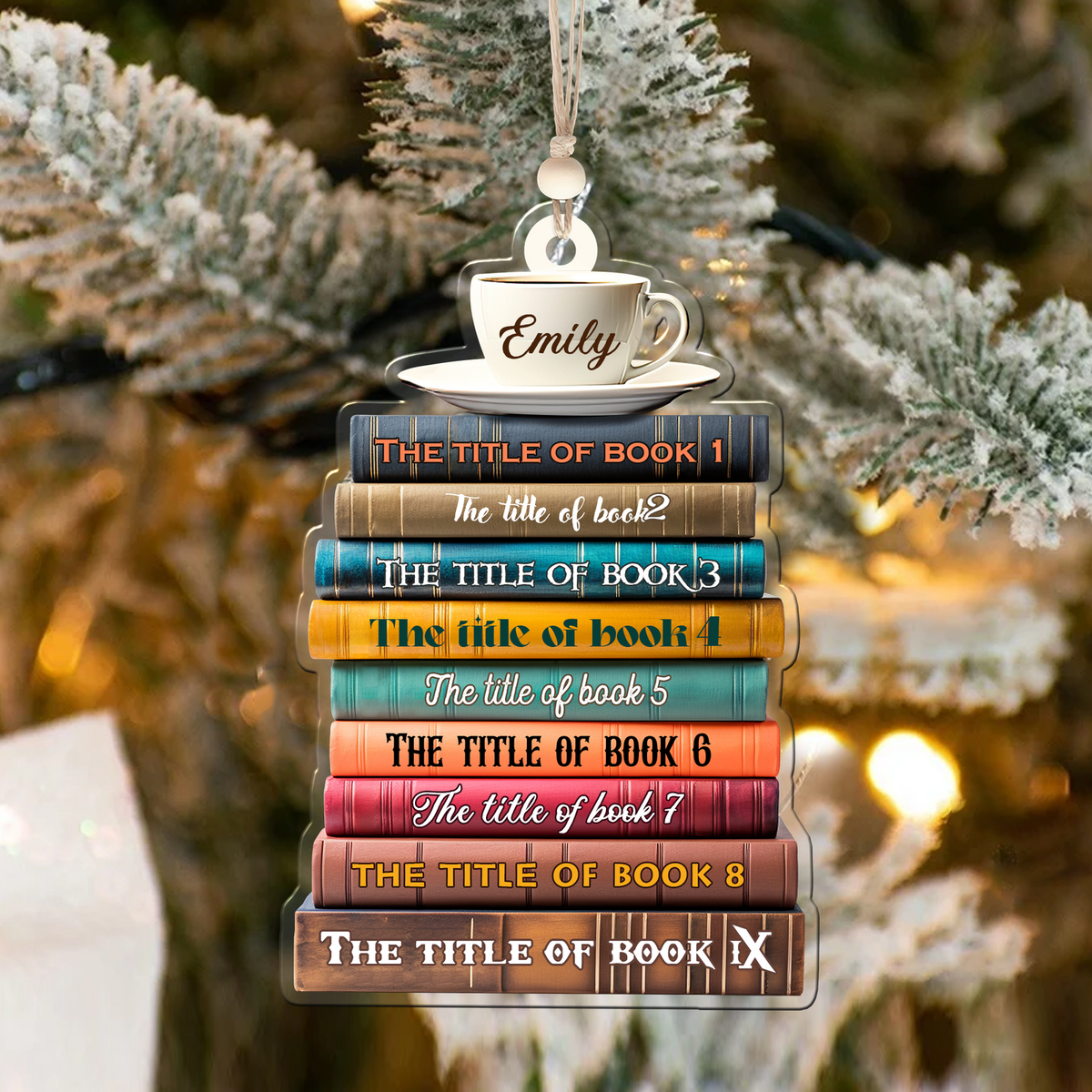 2D Bookstack Christmas Ornament, Book Lover Gift, Bookworm Club Ornament CF163 - Kindlytoys