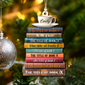 2D Bookstack Christmas Ornament, Book Lover Gift, Bookworm Club Ornament CF163 - Kindlytoys