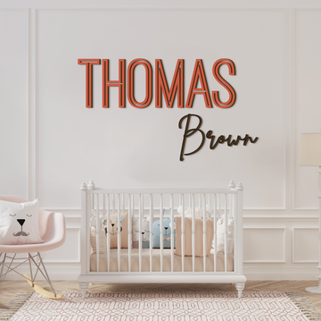 Customized Baby Nursery Name Sign Wood Signs, Personalized Name Sign, Wooden Name Sign, Custom Name Sign, First and Middle Name NA23