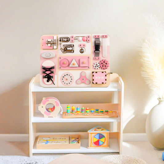 Busy Board, Montessori Wooden Toy, 1 Year Old Birthday Gifts, First Birthday Gift, Girl First Birthday Gift