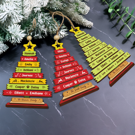 Personalized Family Tree Ornament 2025, Custom Family With Pet Ornament, Large Family Ornament, 2025 Christmas Ornament, Christmas Gifts