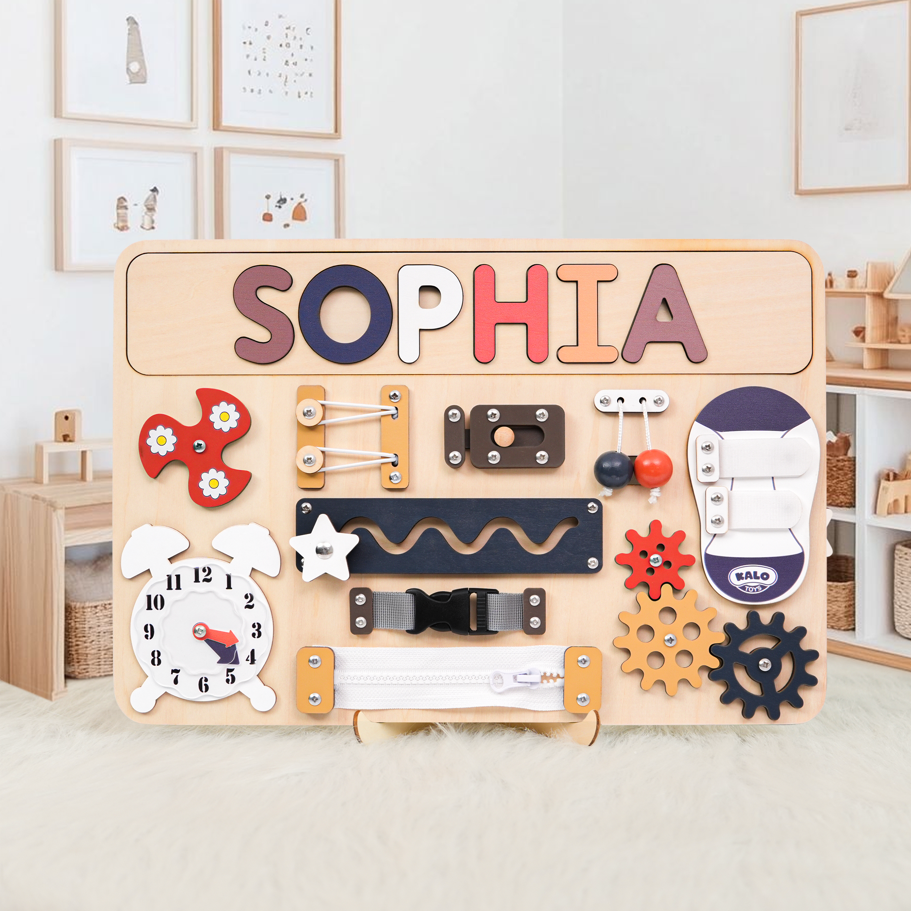 Potatomato Busy Board Montessori 21-en-1 – Jouet En Bois Sensoriel Et Motricité, Pour Garçons Et Filles, Autisme