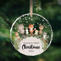 Baby's 1st Christmas Glass Ornament, Personalized Woodland Creatures, Baby Deer Ornament, Holiday Keepsake Ornament, New Baby Gift, 2024 Custom Baby Ornament GX06-12 - Kindlytoys