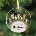 Baby's 1st Christmas Glass Ornament, Personalized Woodland Creatures, Baby Deer Ornament, Holiday Keepsake Ornament, New Baby Gift, 2024 Custom Baby Ornament GX06-12 - Kindlytoys