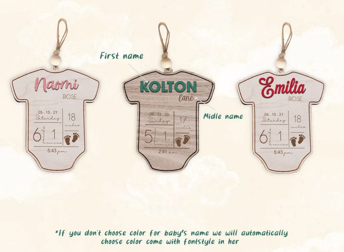 Baby's First Christmas Ornament 2024, Newborn, New Baby Gift CF05 - Kindlytoys
