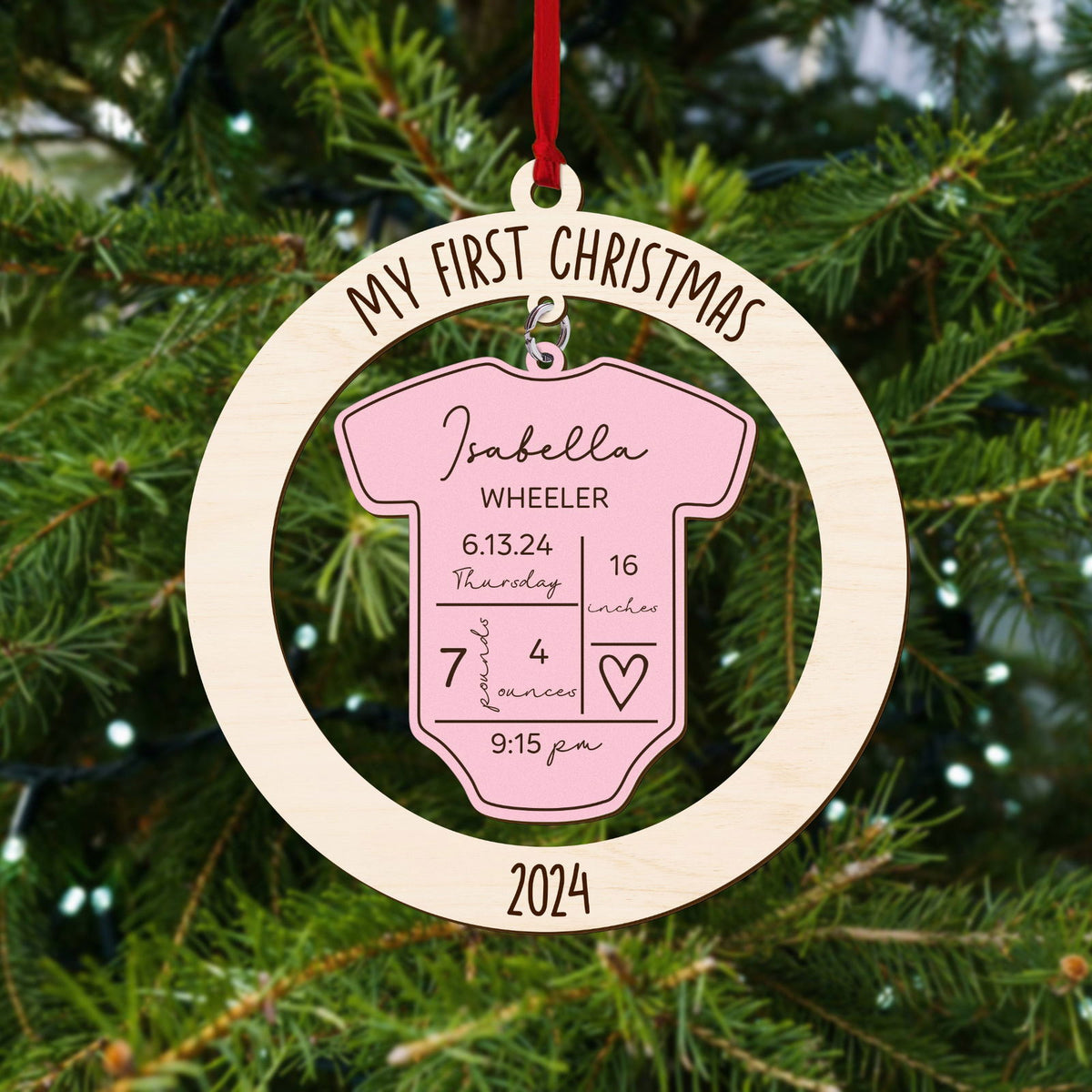Baby's First Christmas Ornament 2024, Personalized 4D Shake Baby Ornament CF191 - Kindlytoys