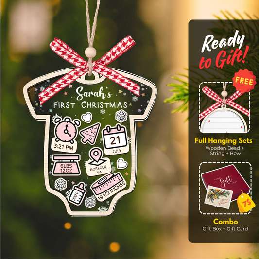 Baby's First Christmas Ornament, Personalized Baby 1st Christmas Ornament CF63 - Kindlytoys