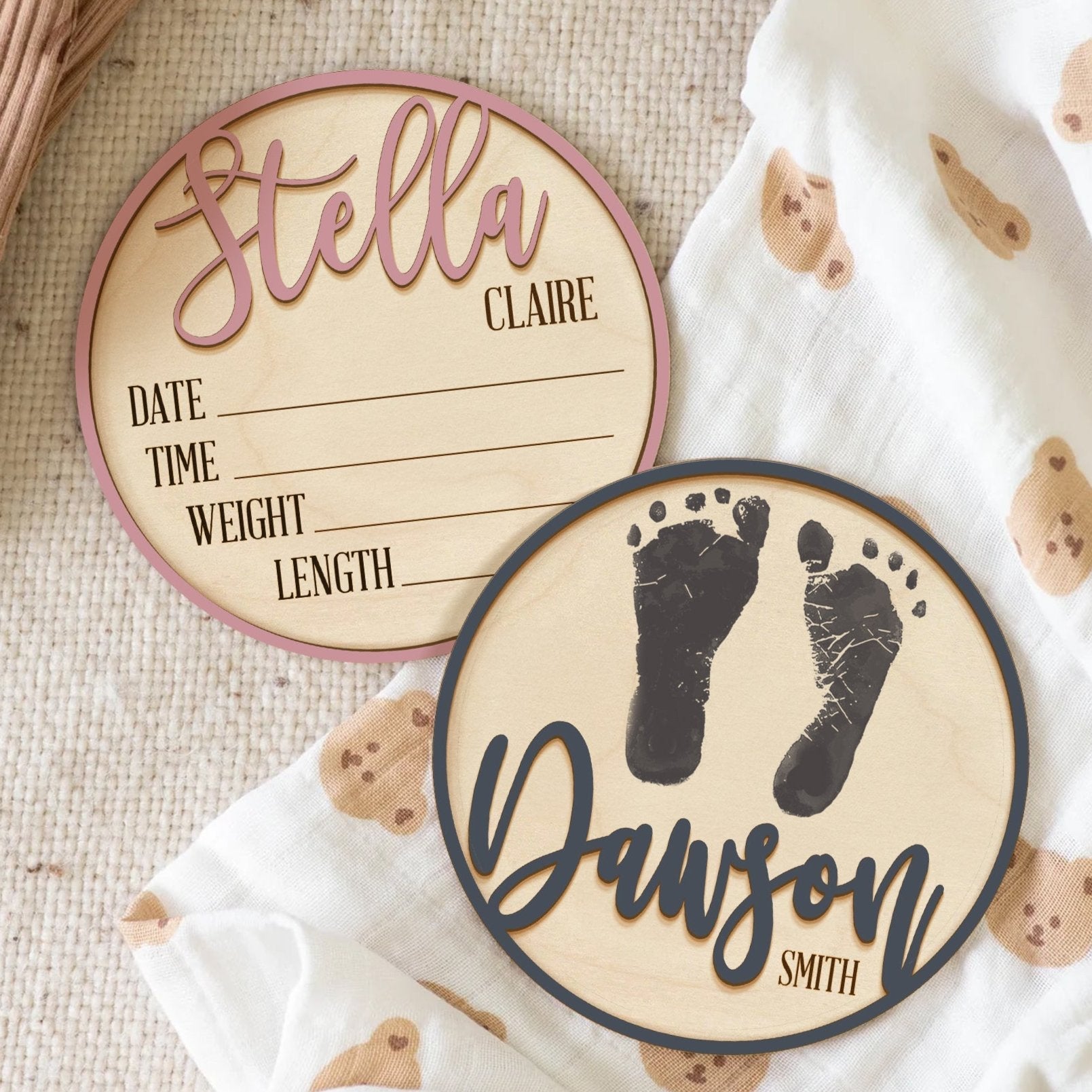 Birth Announcement Personalized Sign for Hospital, Newborn Birth Arrival Baby Name 3D Sign,Hello World Newborn Sign Baby Shower Gift BX04