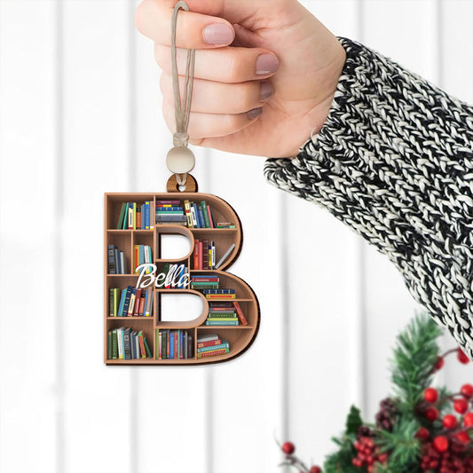 Custom Bookish Ornament, Personalized Christmas Book Tree Name Ornament CF114