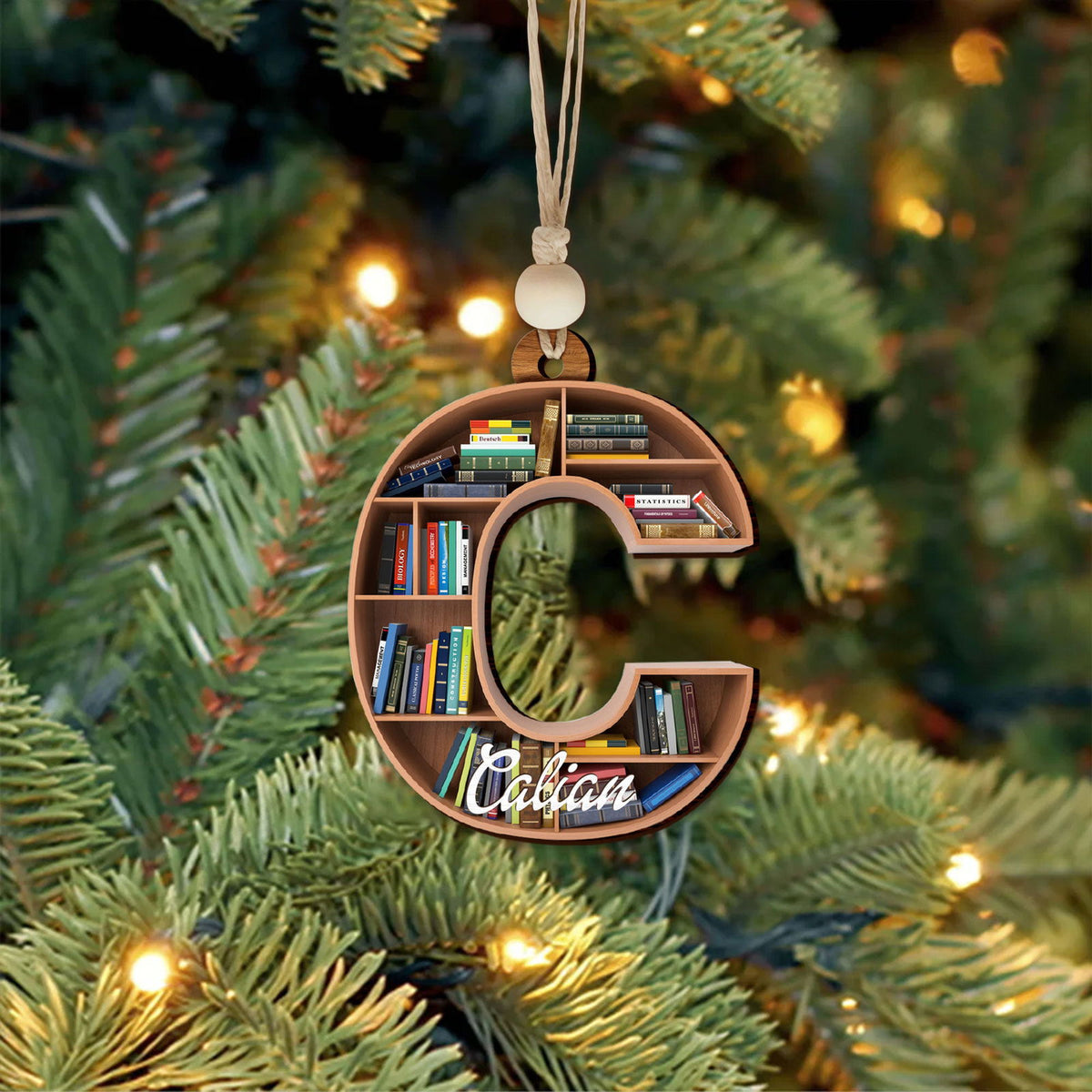 Custom Bookish Ornament, Personalized Christmas Book Tree Name Ornament CF114 - Kindlytoys