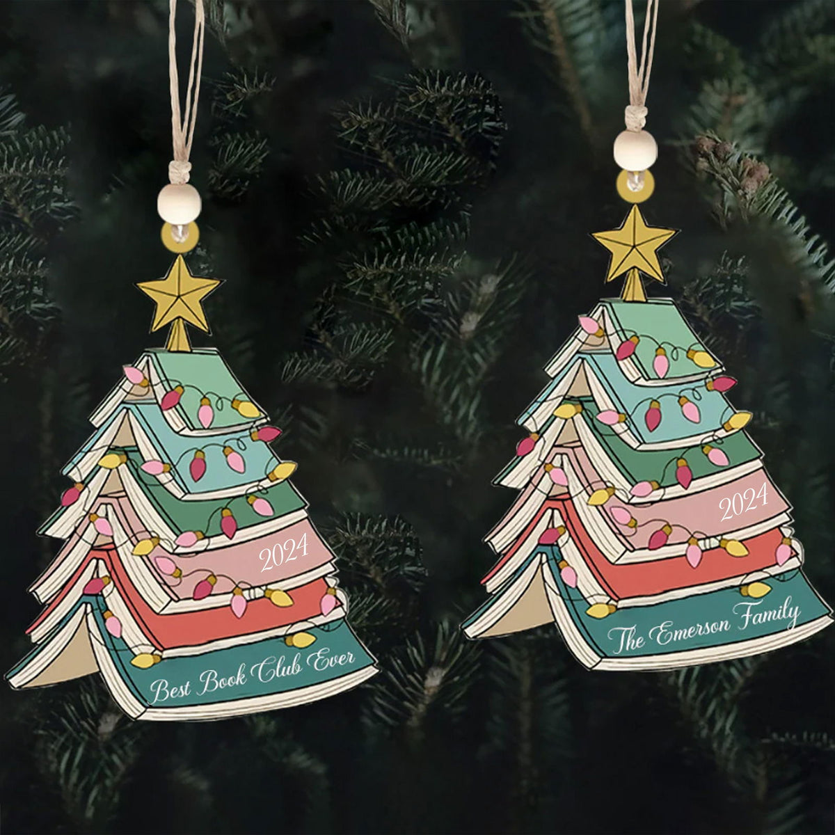 Custom Christmas Book Tree Ornament, Personalized Christmas Ornament CF98 - Kindlytoys