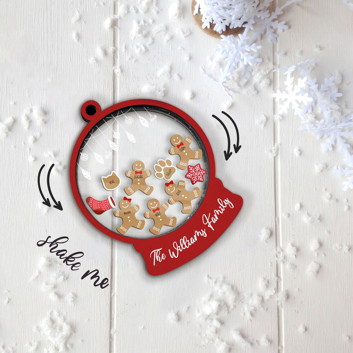 Custom Family Christmas Ornament With Pets, Personalized Gingerbread Family Ornament 2024, CF04 - Kindlytoys