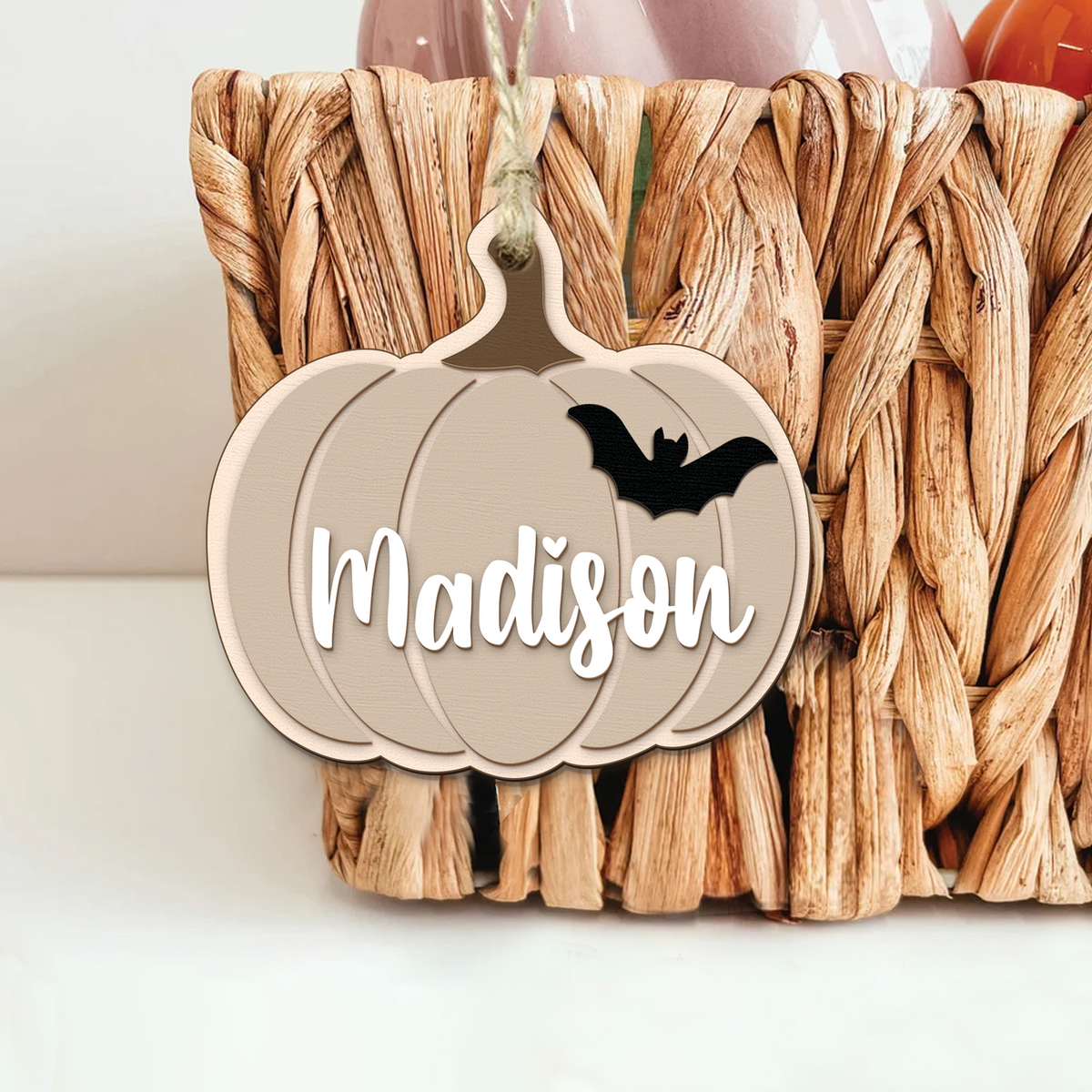 Custom Halloween Gifts Boo Basket Tag, Personalized Halloween Name Tags HX12 - Kindlytoys