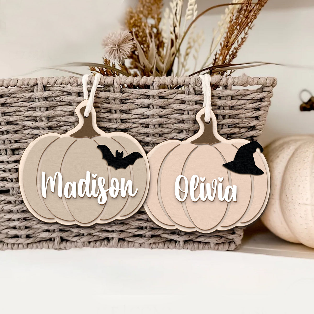 Custom Halloween Gifts Boo Basket Tag, Personalized Halloween Name Tags HX12 - Kindlytoys