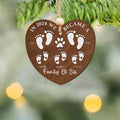First Christmas As A Family Of Four Footprints, Personalized Custom Shaped Wooden Ornament CF701 - Kindlytoys