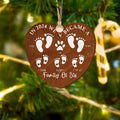 First Christmas As A Family Of Four Footprints, Personalized Custom Shaped Wooden Ornament CF701 - Kindlytoys