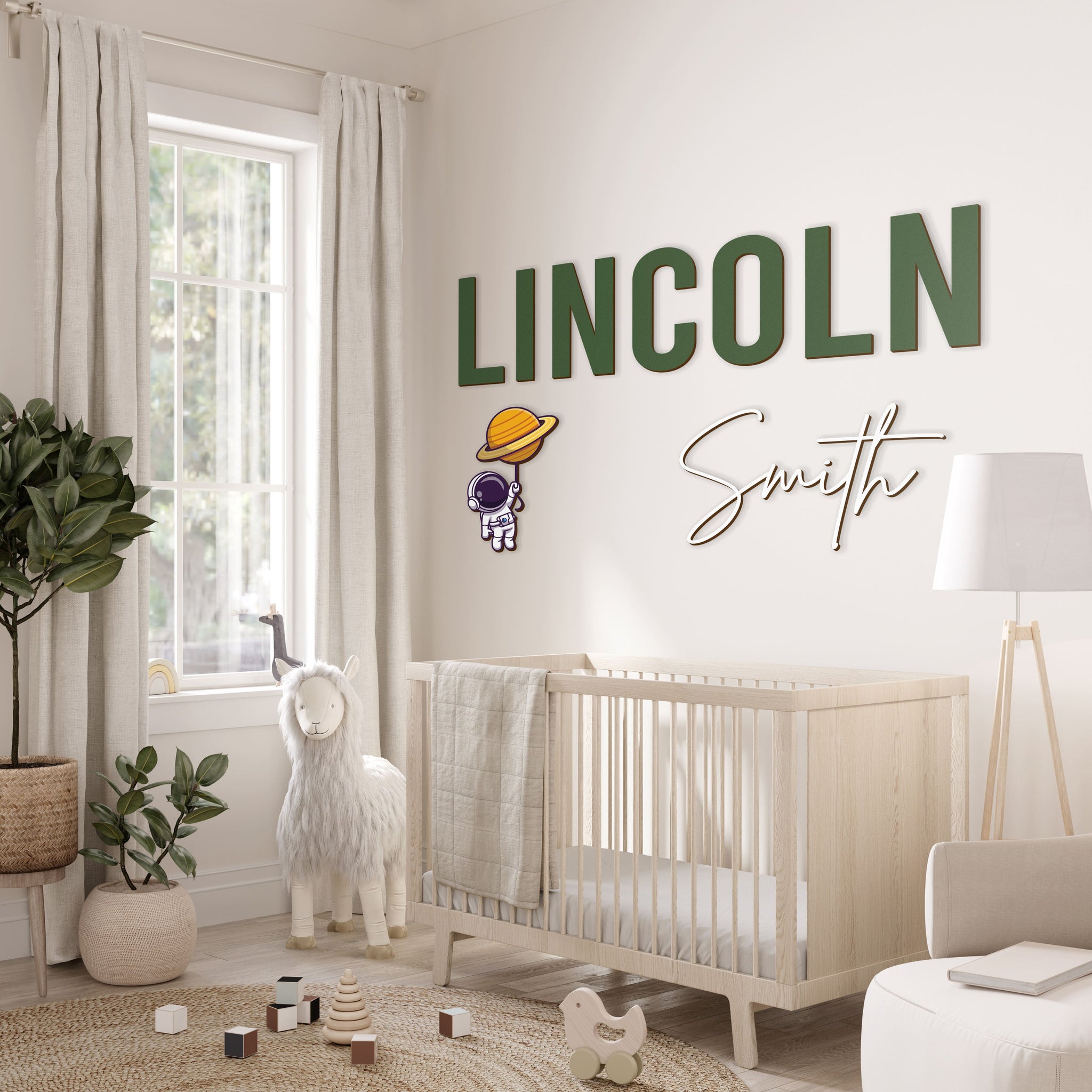 Customized Baby Nursery Name Sign, Personalized Name Sign Baby Room Decor, Wooden Name Sign, Custom Name Sign NA24