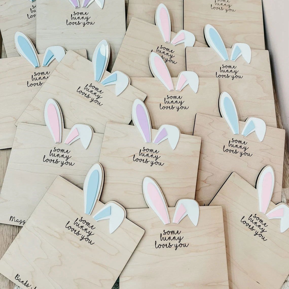 My First Easter Sign, Some Bunny Loves You, Wooden Footprint Sign ES01 - Kindlytoys