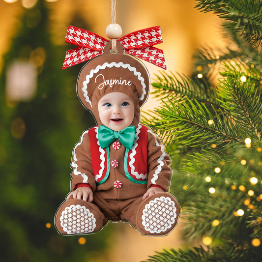 Personalized Baby Costumes Photo Ornaments, Christmas Newborn Baby Face Ornament CF622