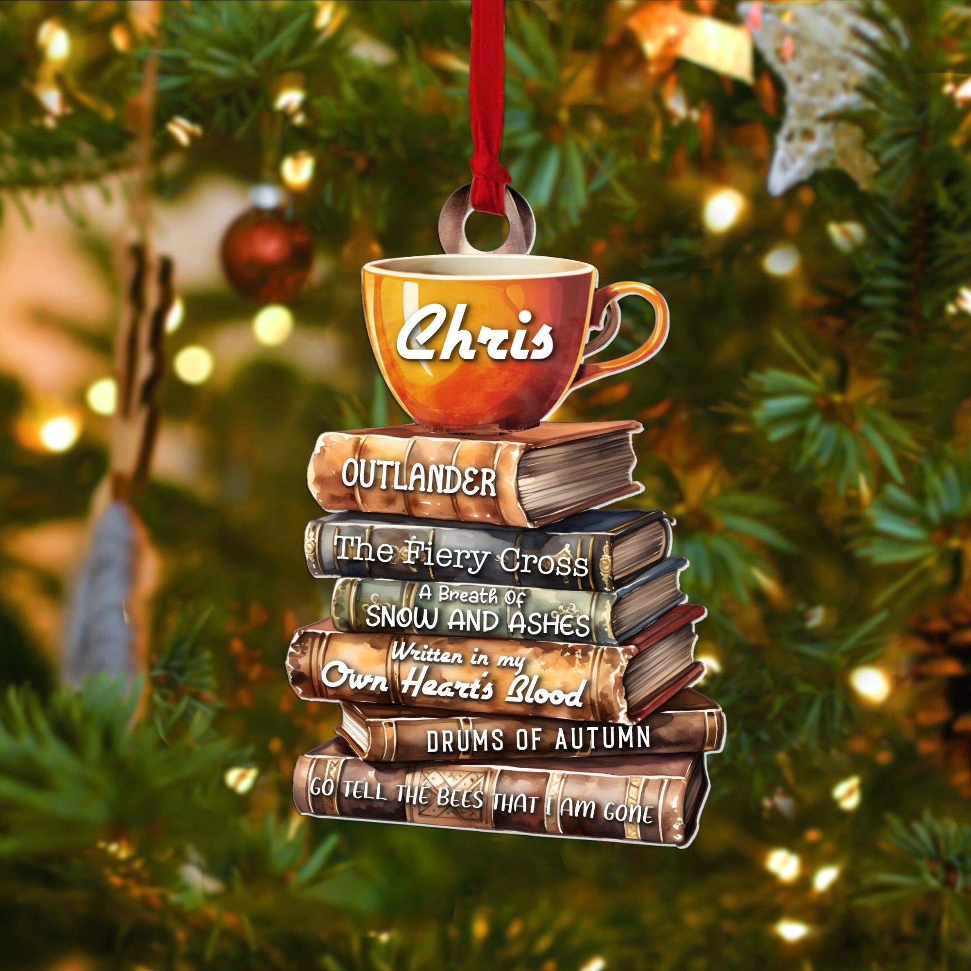 Personalized Book Lover Ornament, Book Club Christmas Ornament, Bookish Ornament CF101
