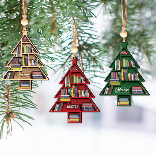 Personalized Christmas Book Tree Ornament, Book Lover Gift, Bookworm Gifts CF158