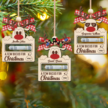 Personalized Cute Reindeer Money Holder Christmas Ornament, Here’s A Few Bucks for Christmas Money Holder Gifts MH50
