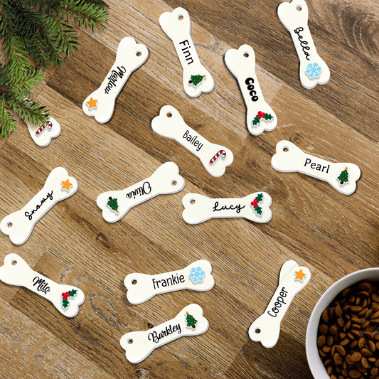 Personalized Christmas Dog Bone 2024 ornament, Personalized Pet ornaments CF28