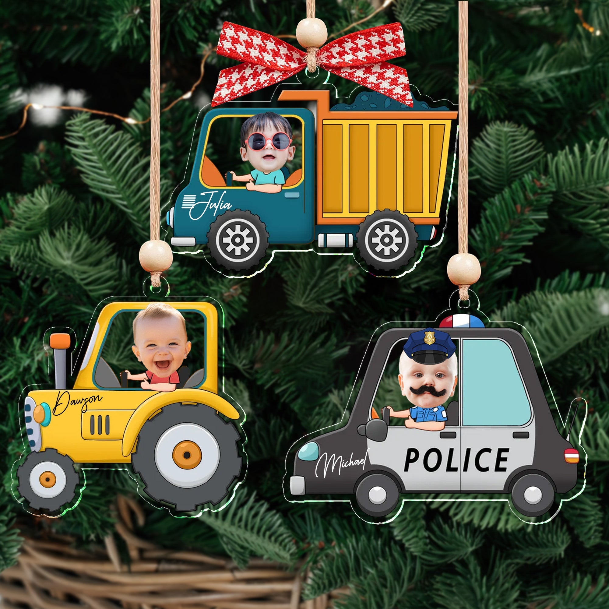 Personalized Drive Safe Daddy Car Hanger, Custom Car Baby Photo Ornament CF540