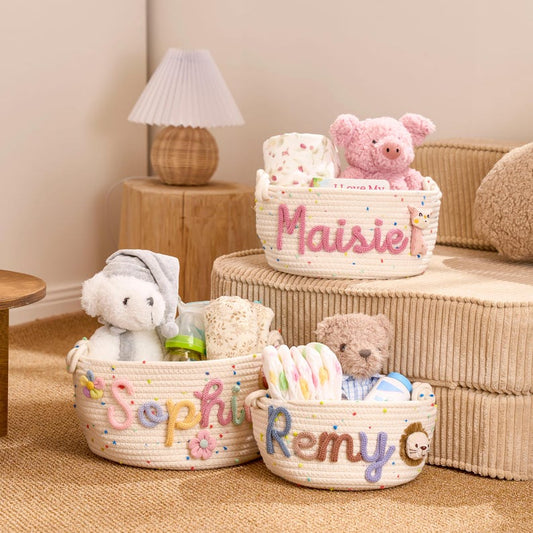 Rainbow Speckle Name Basket