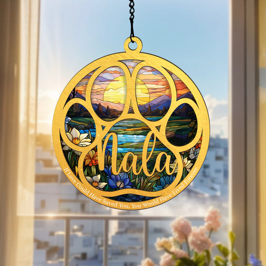 Personalized Pet Memorial Suncatcher with Custom Dog Breed and Name, Dog Memorial Suncatcher SC40