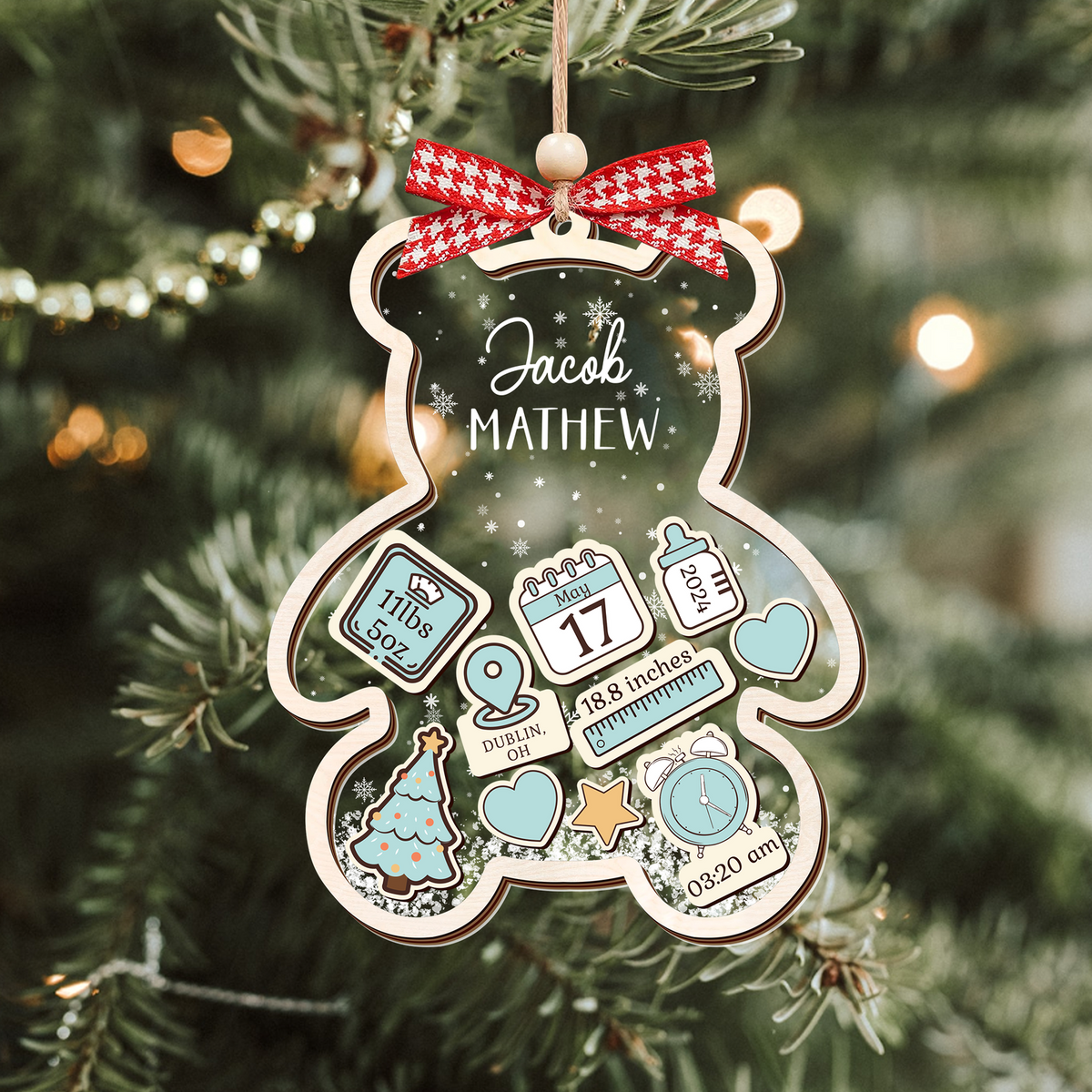 Personalized Baby's First Christmas Ornament 2024, Babys 1st Christmas Ornament CF329 - Kindlytoys
