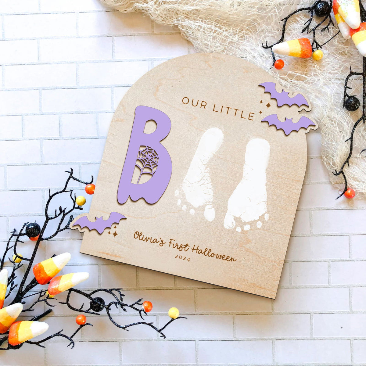 Personalized Baby's First Halloween Footprint Art DIY Keepsake Kit FT28 - Kindlytoys