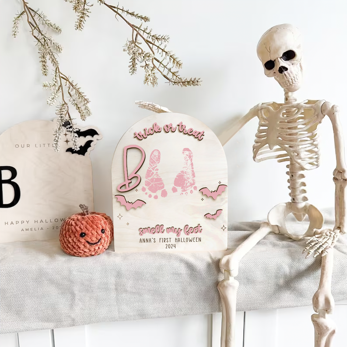 Personalized Baby's First Halloween Keepsake DIY Footprint Art FT23 - Kindlytoys