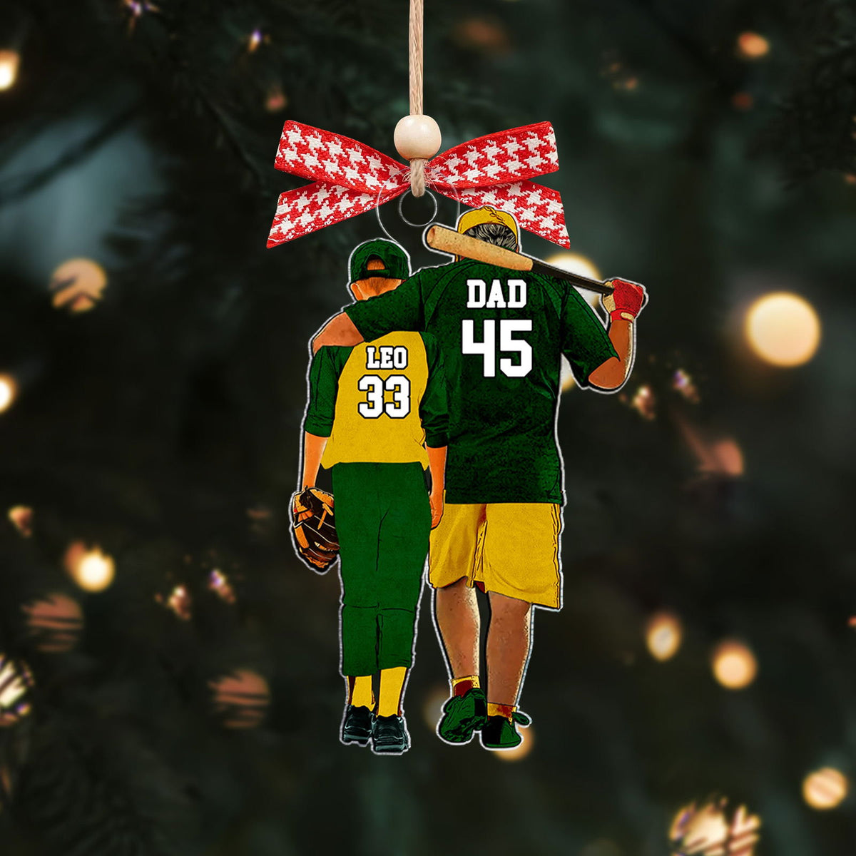 Personalized Baseball Dads Ornament, Father and Son Keepsake, Custom Sport Ornament, CF427 - Kindlytoys