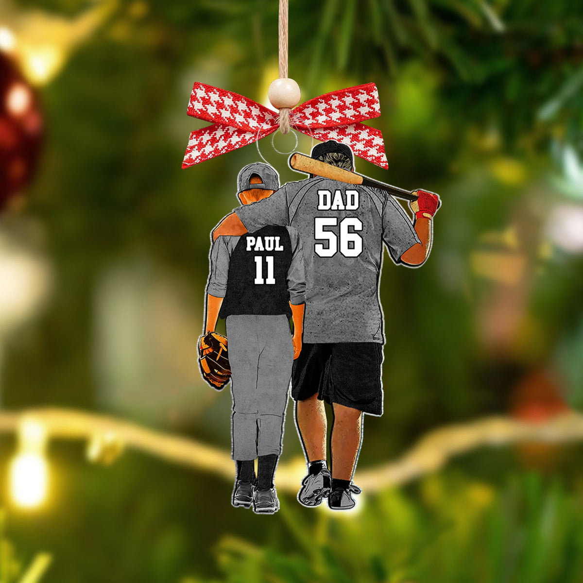 Personalized Baseball Dads Ornament, Father and Son Keepsake, Custom Sport Ornament, CF427 - Kindlytoys