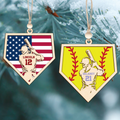 Personalized Baseball and Softball Wood Ornament 2 Layered Sports Ornament, Baseball Jersey Gift, CF433 - Kindlytoys