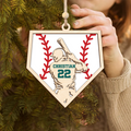 Personalized Baseball and Softball Wood Ornament 2 Layered Sports Ornament, Baseball Jersey Gift, CF433 - Kindlytoys