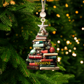 Personalized Christmas Book Tree Name Ornament, Book Lover Gift, Bookworm Gifts CF113 - Kindlytoys
