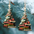Personalized Christmas Book Tree Name Ornament, Book Lover Gift, Bookworm Gifts CF113 - Kindlytoys