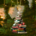 Personalized Christmas Book Tree Name Ornament, Book Lover Gift, Bookworm Gifts CF113 - Kindlytoys