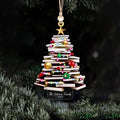 Personalized Christmas Book Tree Ornament, Book Lover Christmas Ornament CF86 - Kindlytoys